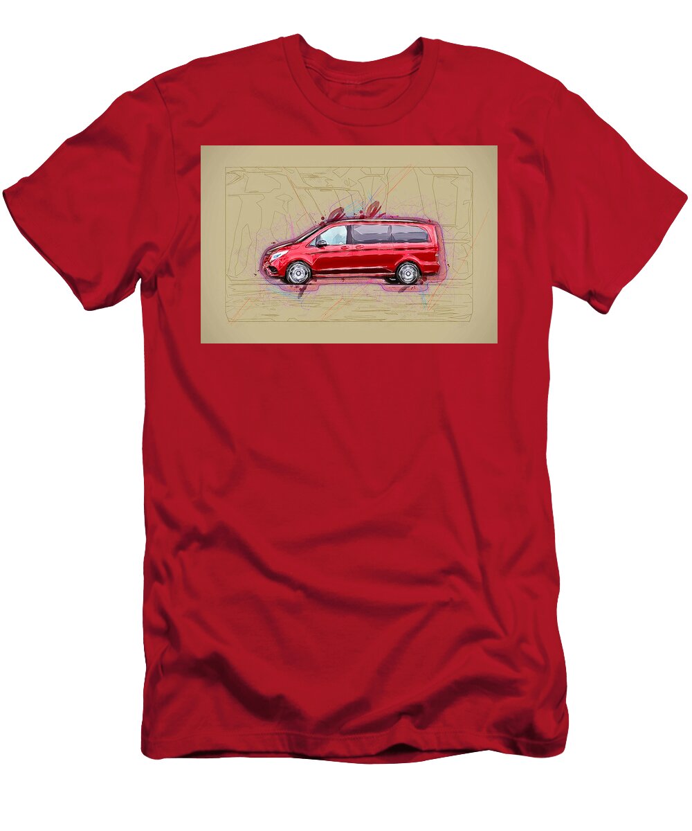 Mercedes Benz V Class 2017 Minivans Red German Cars Ola Kunde T-Shirt