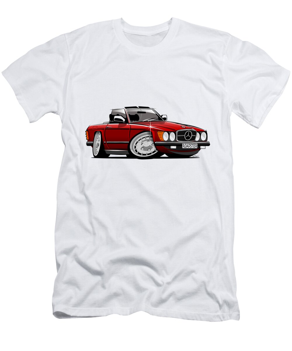 Mercedes R107 Roadster Red Friends Retro Young Allen T-Shirt
