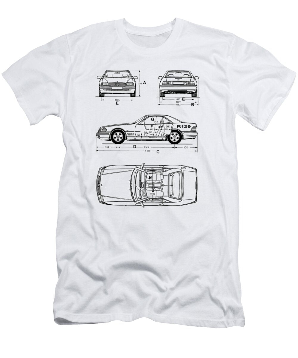 Mercedes R129 500sl Art By Leclerc T-Shirt