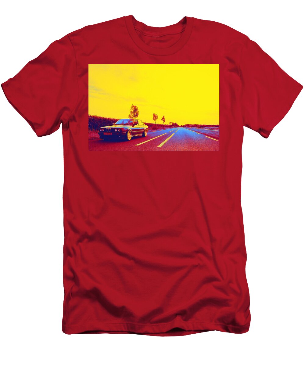 Mercedes Red Sedan Gradient Neon Coloring By Ahmet Asar Asar Studios Ahmet Asar T-Shirt