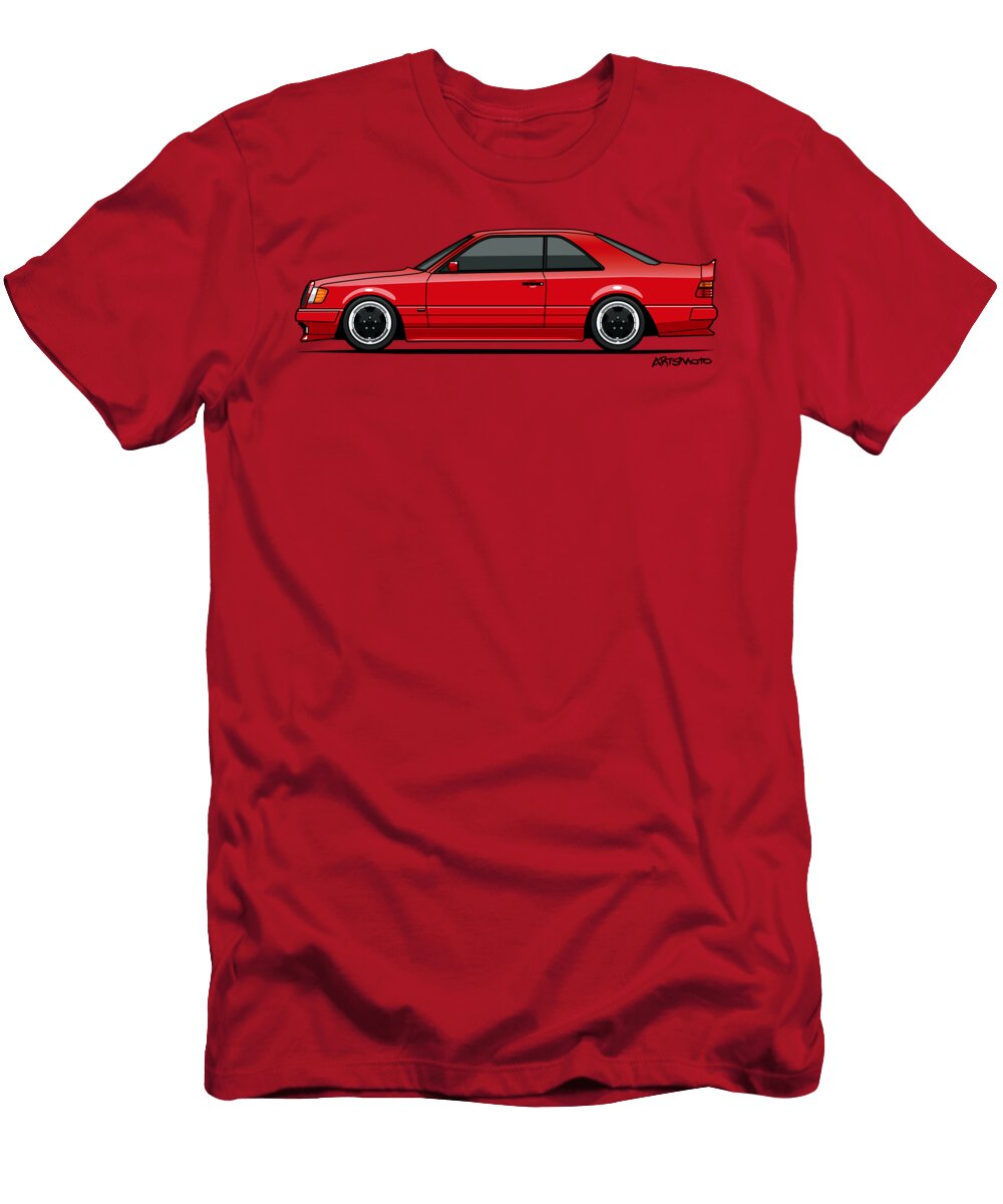 Mercedes W124 300e Red Amg Hammer Widebody Coupe Red Monkey Crisis on Mars T-Shirt