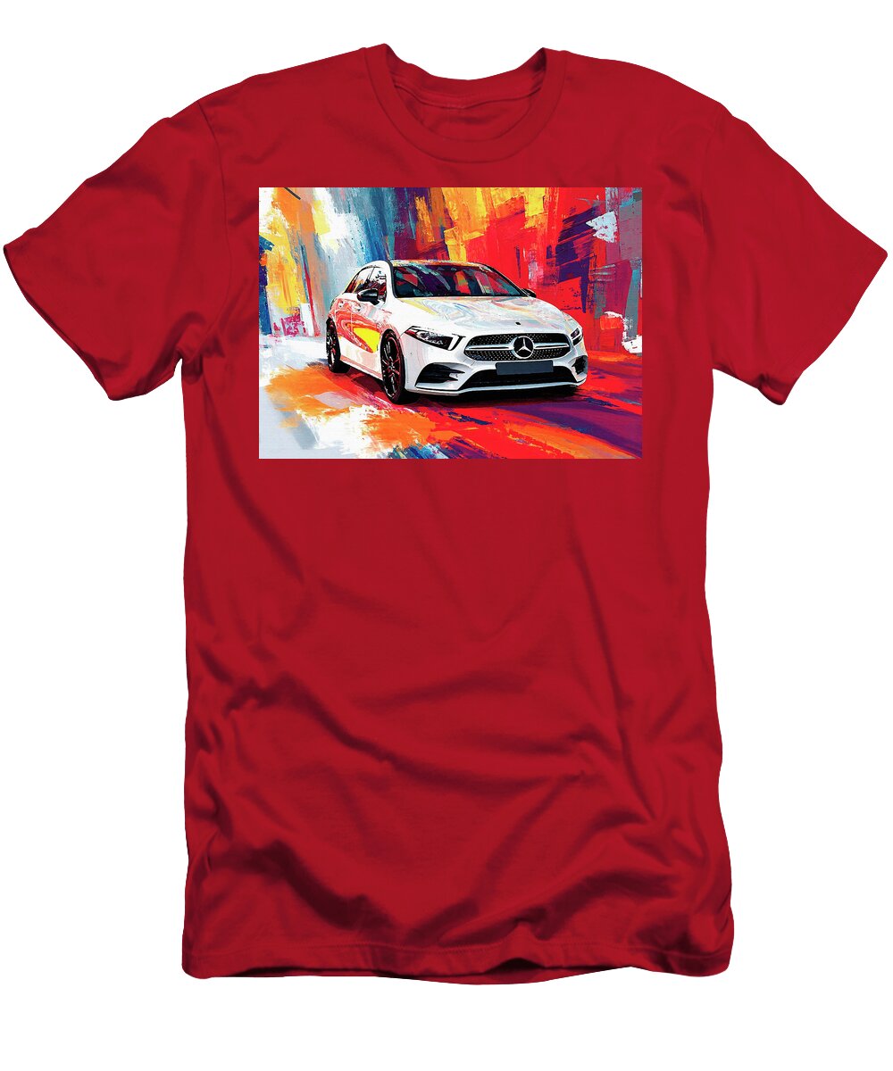 Mercedesbenz Aclass 2018 Germany Hatchback Abstract Art of a Modern Car Pollard Halle T-Shirt