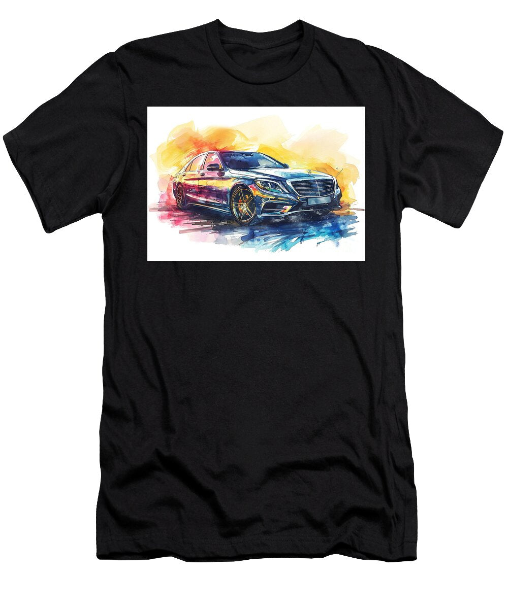 Mercedesbenz Sclass Watercolor Abstract Vehicle Clark Leffler T-Shirt