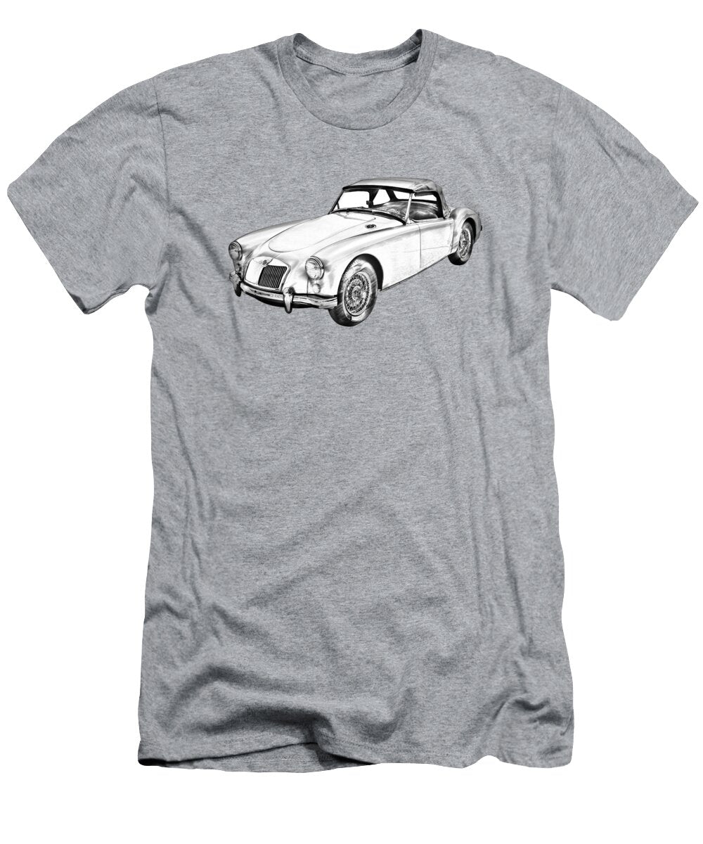 Mg Convertible Sports Car Illustration Keith Webber Jr T-Shirt