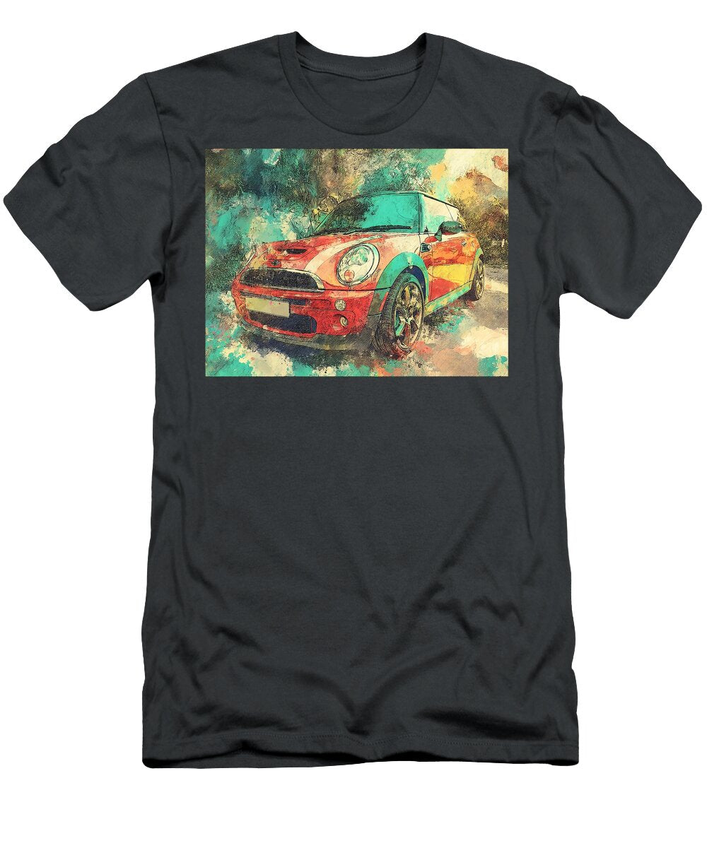 Mini Cooper 2003 Hatchback Colorful Car Artistic Design Vibrant Mini Cooper Art Hollie Love T-Shirt