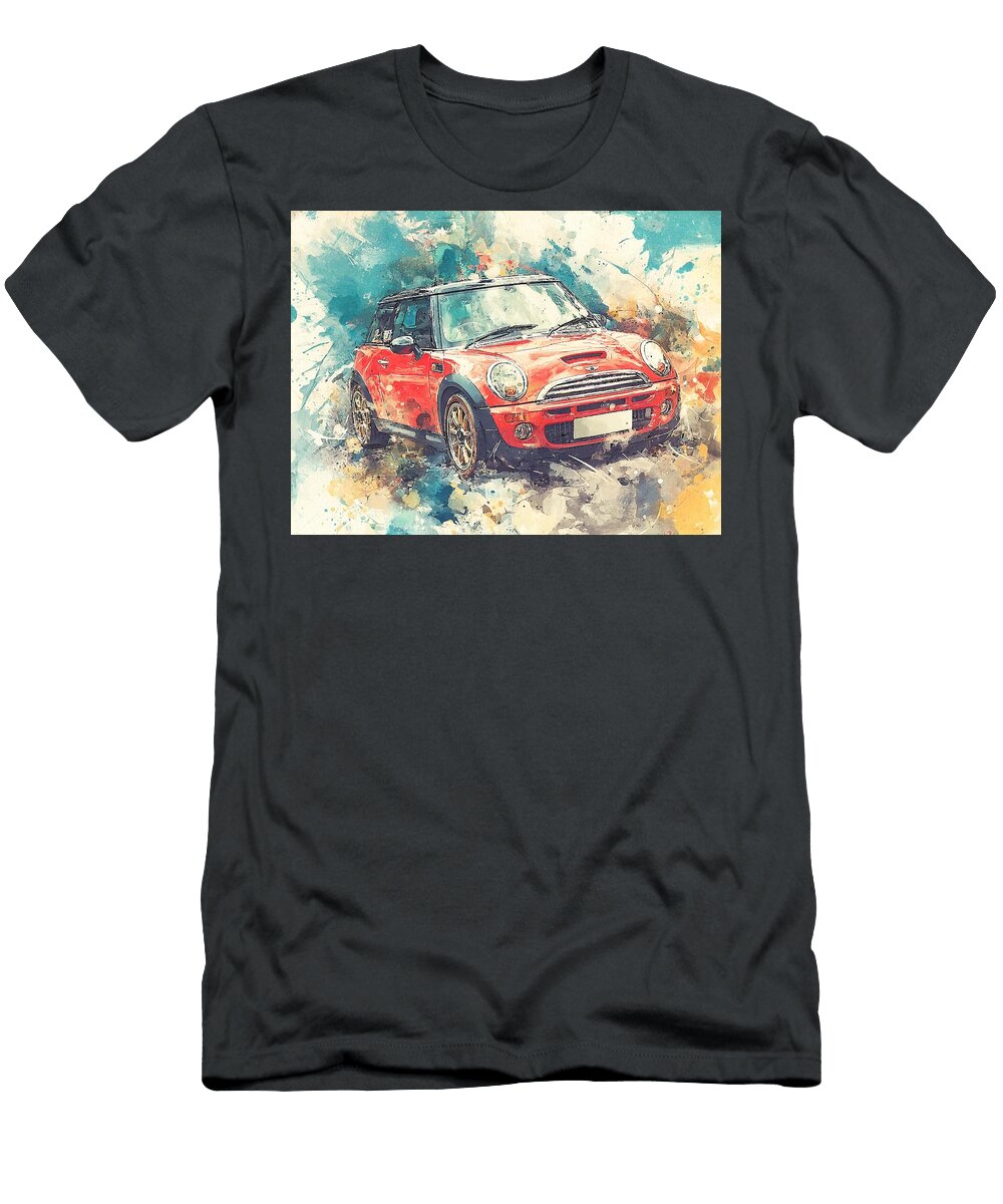 Mini Cooper 2003 Hatchback Red Mini Cooper Artistic Car Vibrant Red Mini Cooper Art Hollie Love T-Shirt