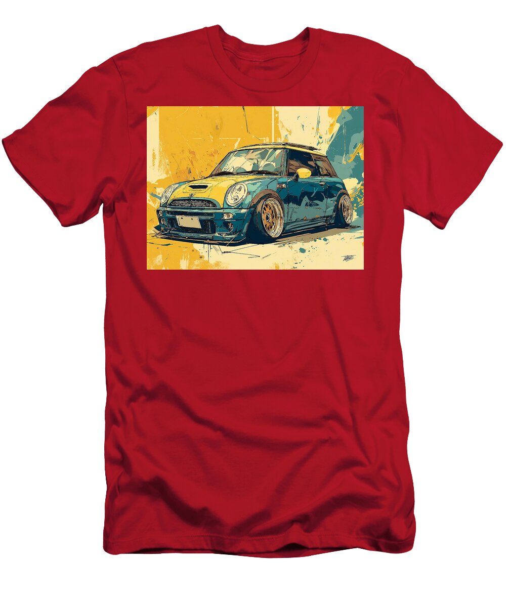 Mini Cooper S 2004 Hatchback Modern Design Colorful Car Vibrant Mini Cooper Art Hollie Love T-Shirt