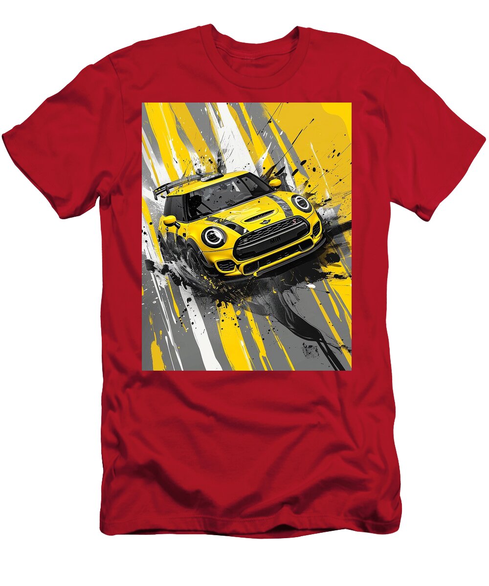 Mini Rally Mini Cooper Se Electric Hatchback Yellow Mini Cooper Art Cortez Schinner T-Shirt