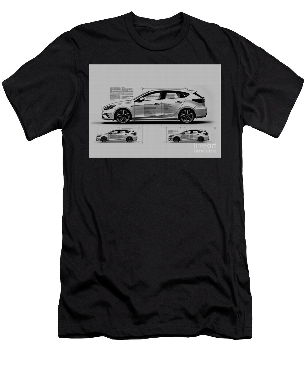 Minimal V40 Pencil Monochrome Vehicle Auto R Design Car Geometric Volvo Sketch Clint Mclaughlin T-Shirt