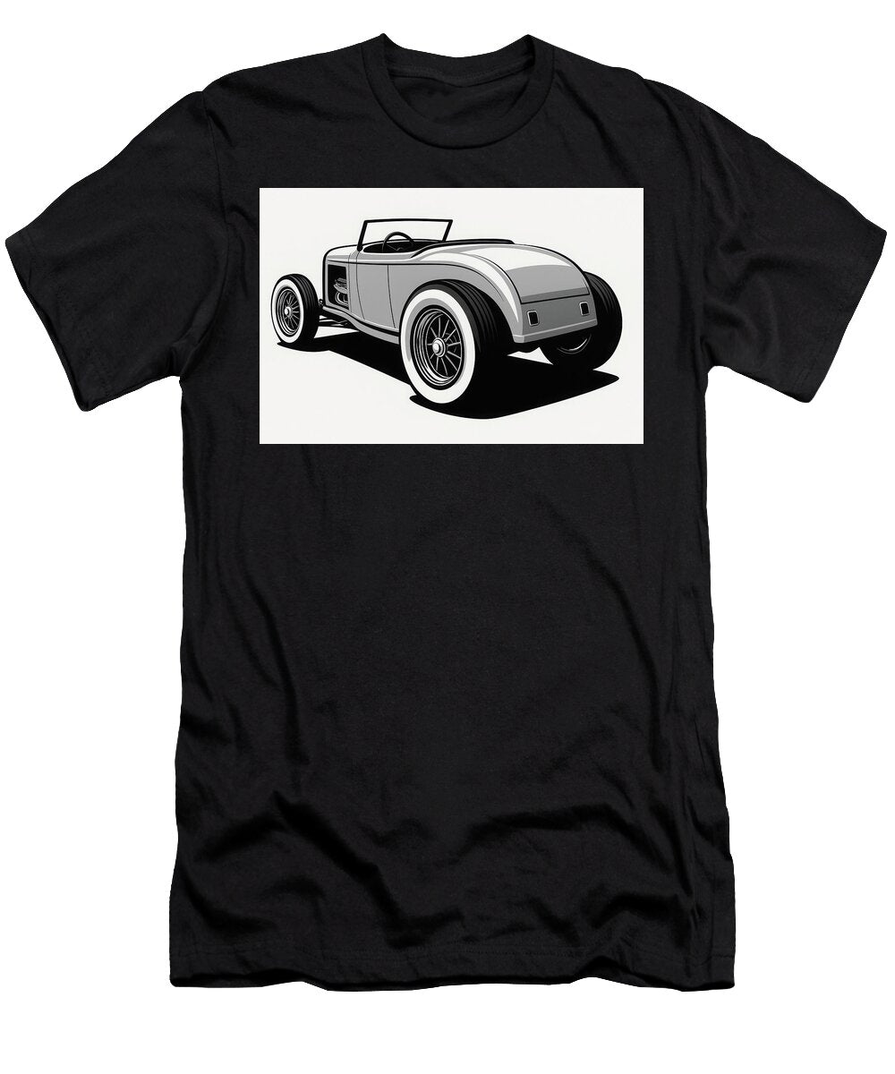 Minimalist Deuce Style Hot Rod Roadster in Black and White Cathy Anderson T-Shirt