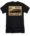 Minivan Side View Sketch Blue Design Illustration Lowell Harann T-Shirt