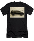 Minivan Sketch Side View Illustration of a Black Minivan Toyota Sienna Car Lowell Harann T-Shirt