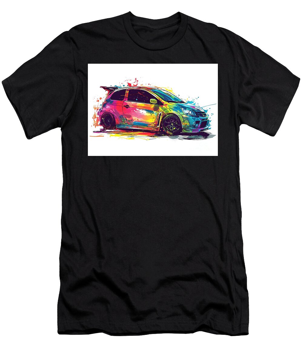 Mitsubishi Colt Watercolor Abstract Vehicle Clark Leffler T-Shirt