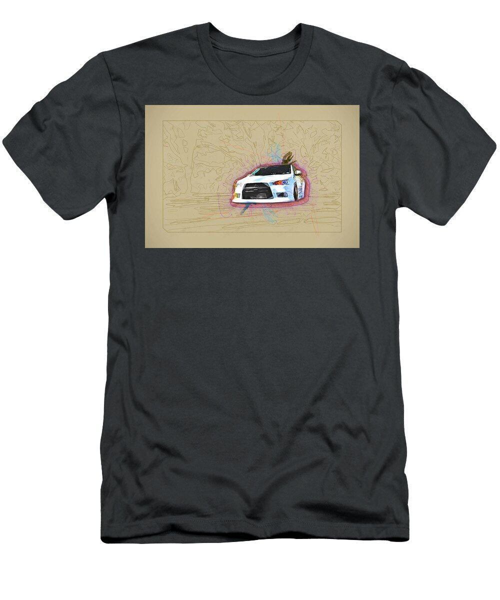 Mitsubishi Evo X 2017 Stance Lowrider Sedan Lancer Japanese Cars Ola Kunde T-Shirt