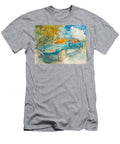 Mitsubishi Galant 2005 Sedan Autumn Scene Blue Car Blue Car in Autumn Landscape Hollie Love T-Shirt