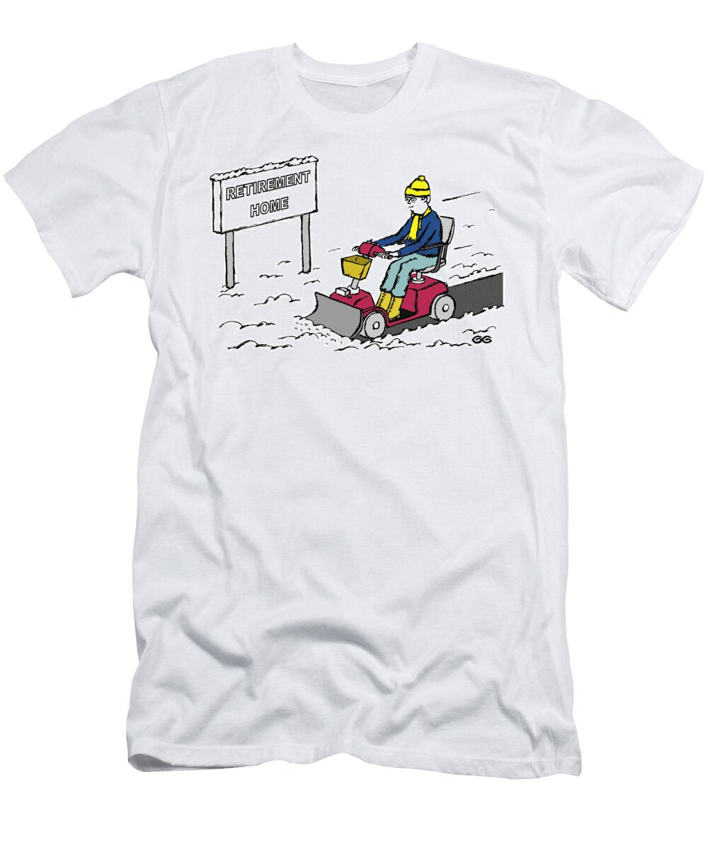 Mobility Scooter with Snowmobile Attachment Gordon Gurvan T-Shirt