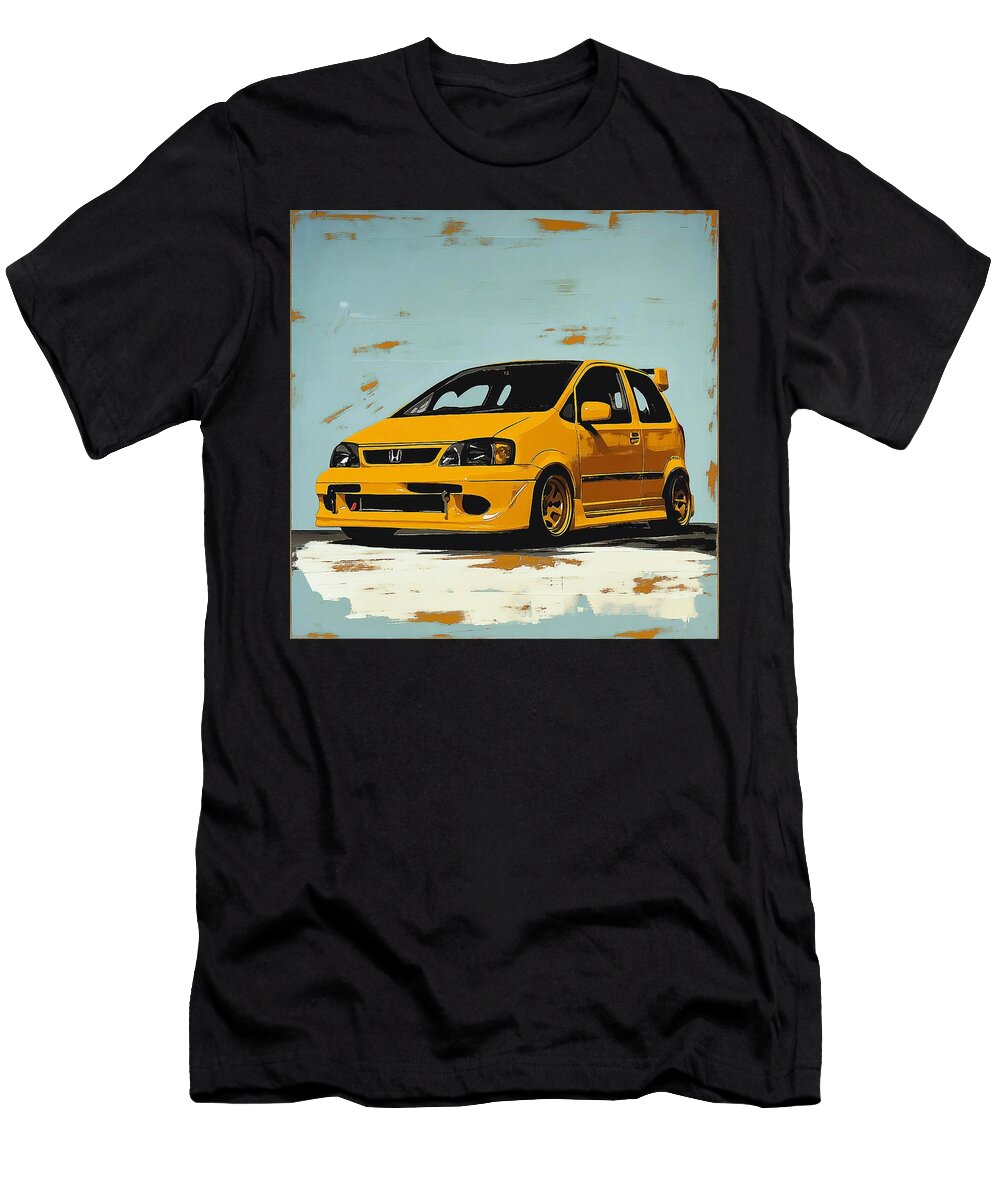 Modern Art Abstract Car Honda Jazz 2001 Japan Compact Car Muscle Car Art Yellow Car Grayson Sheppard T-Shirt