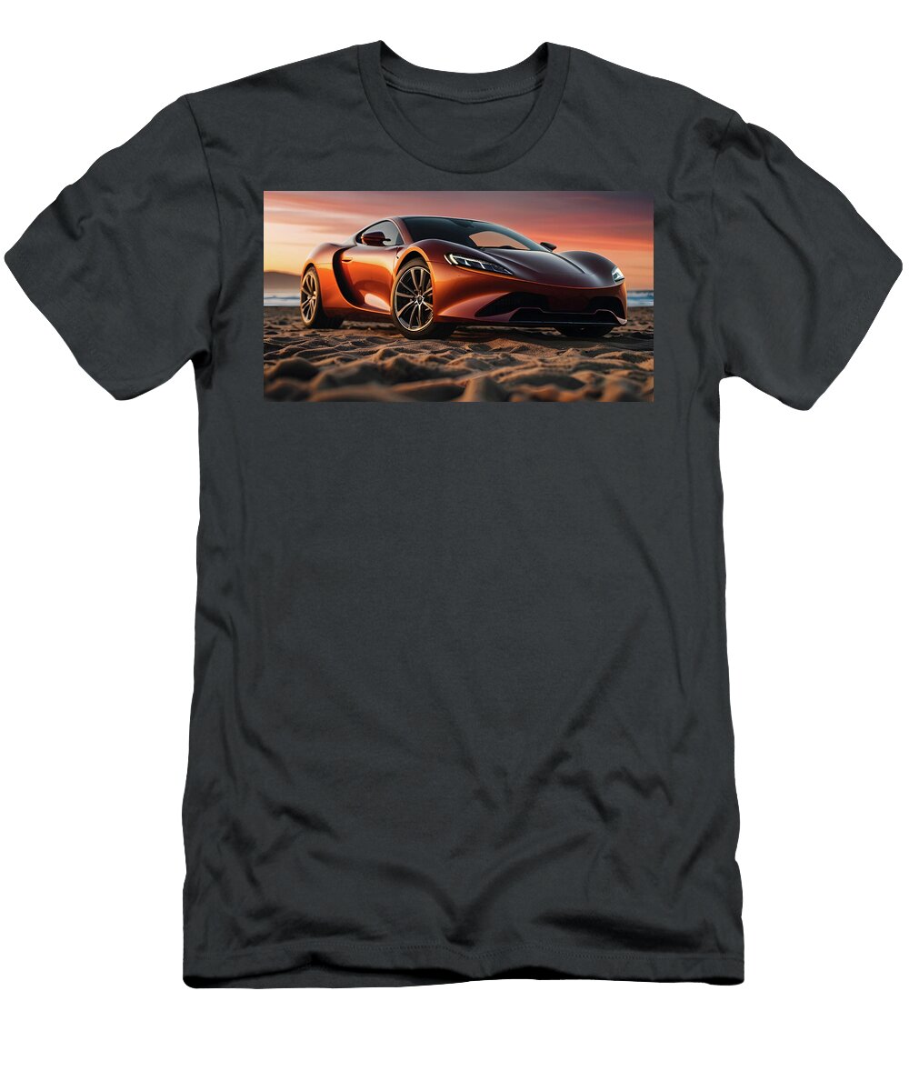 Modern Car At the Beach George Mdivanian T-Shirt