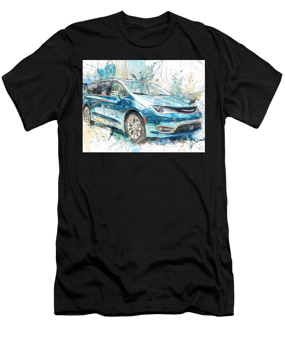 Modern Car Chrysler Pacifica Hybrid 2017 Minivan Blue Vehicle Stunning Blue Modern Car Hollie Love T-Shirt