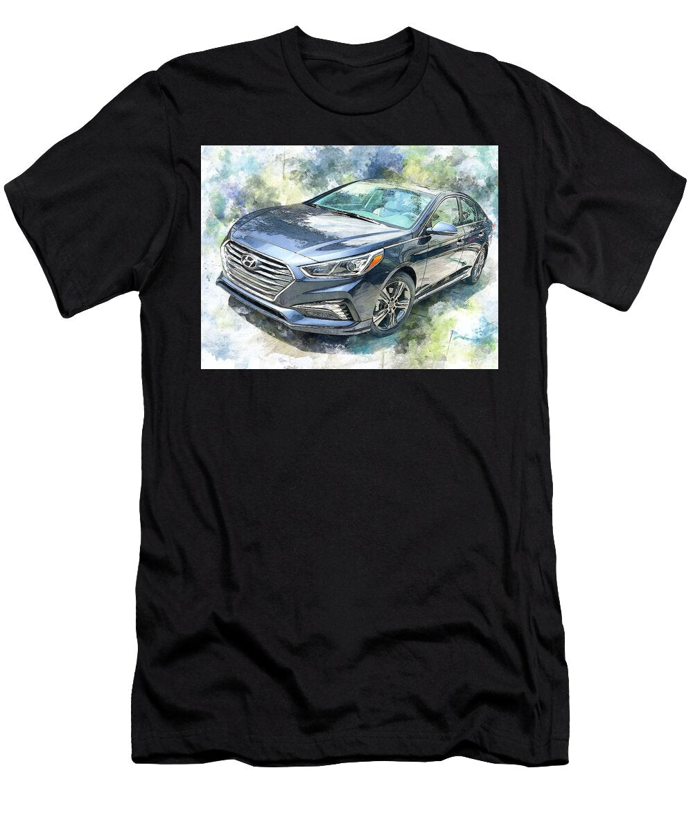 Modern Car Hyundai Sonata 2015 Sedan Stylish Design Stunning Blue Car Design Hollie Love T-Shirt