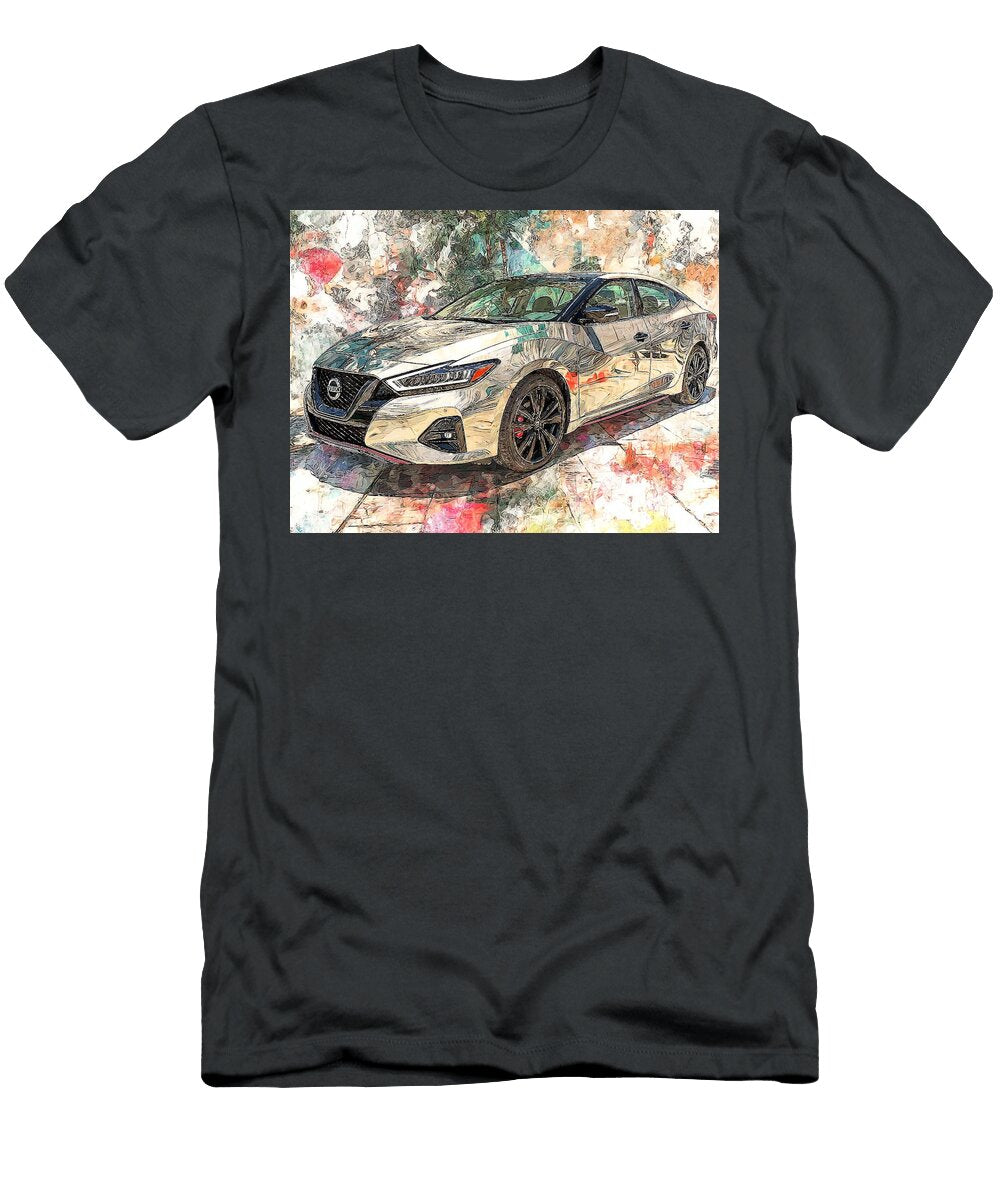 Modern Car Nissan Maxima 2023 Sedan Stylish Vehicle Reflective Modern Car Art Hollie Love T-Shirt