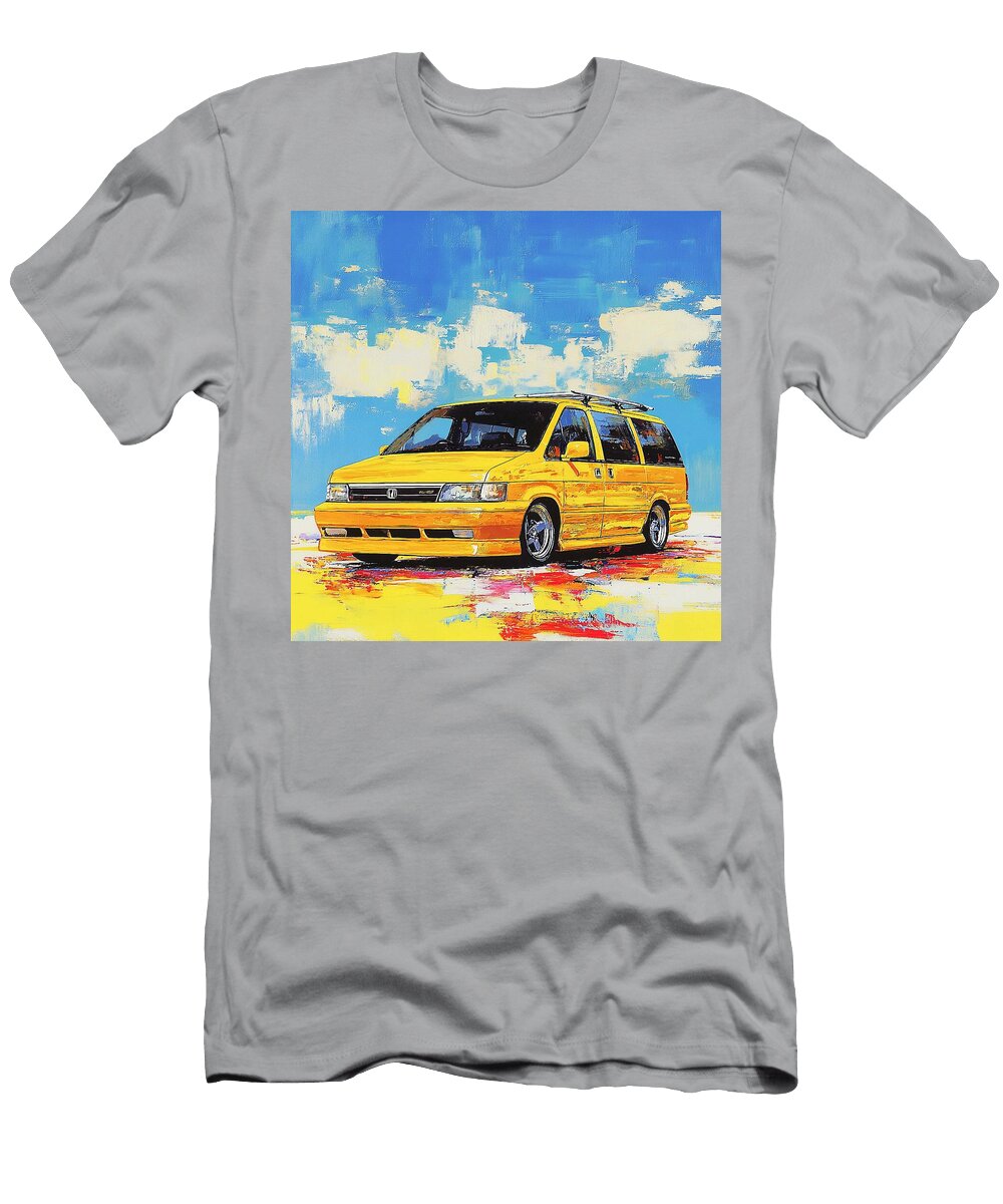 Modern Design Honda Odyssey 1994 Japan Minivan Muscle Car Art Colorful Art Yellow Vehicle Grayson Sheppard T-Shirt