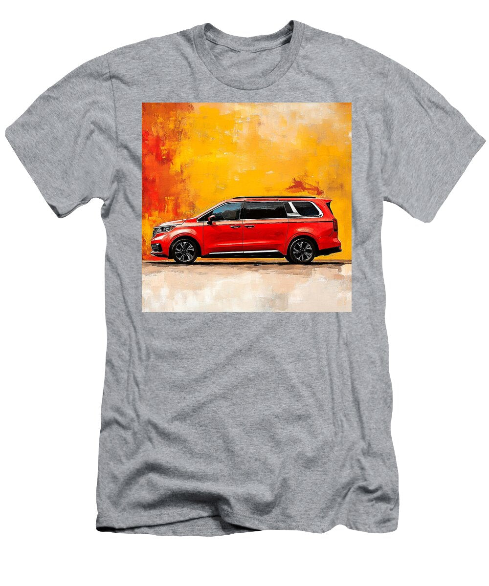 Modern Vehicle Art Kia Carnival 2021 South Korea Minivan Muscle Car Art Red Car Design Abstract Car Grayson Sheppard T-Shirt