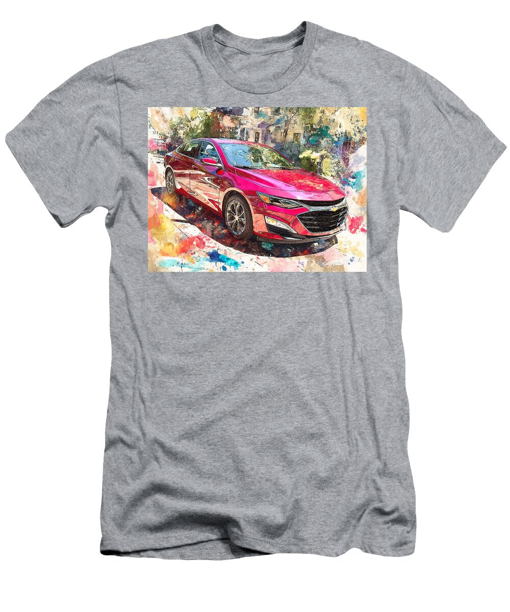 Modern Vehicle Chevrolet Malibu 2023 Sedan Colorful Car Vibrant Pink Sedan Art Hollie Love T-Shirt