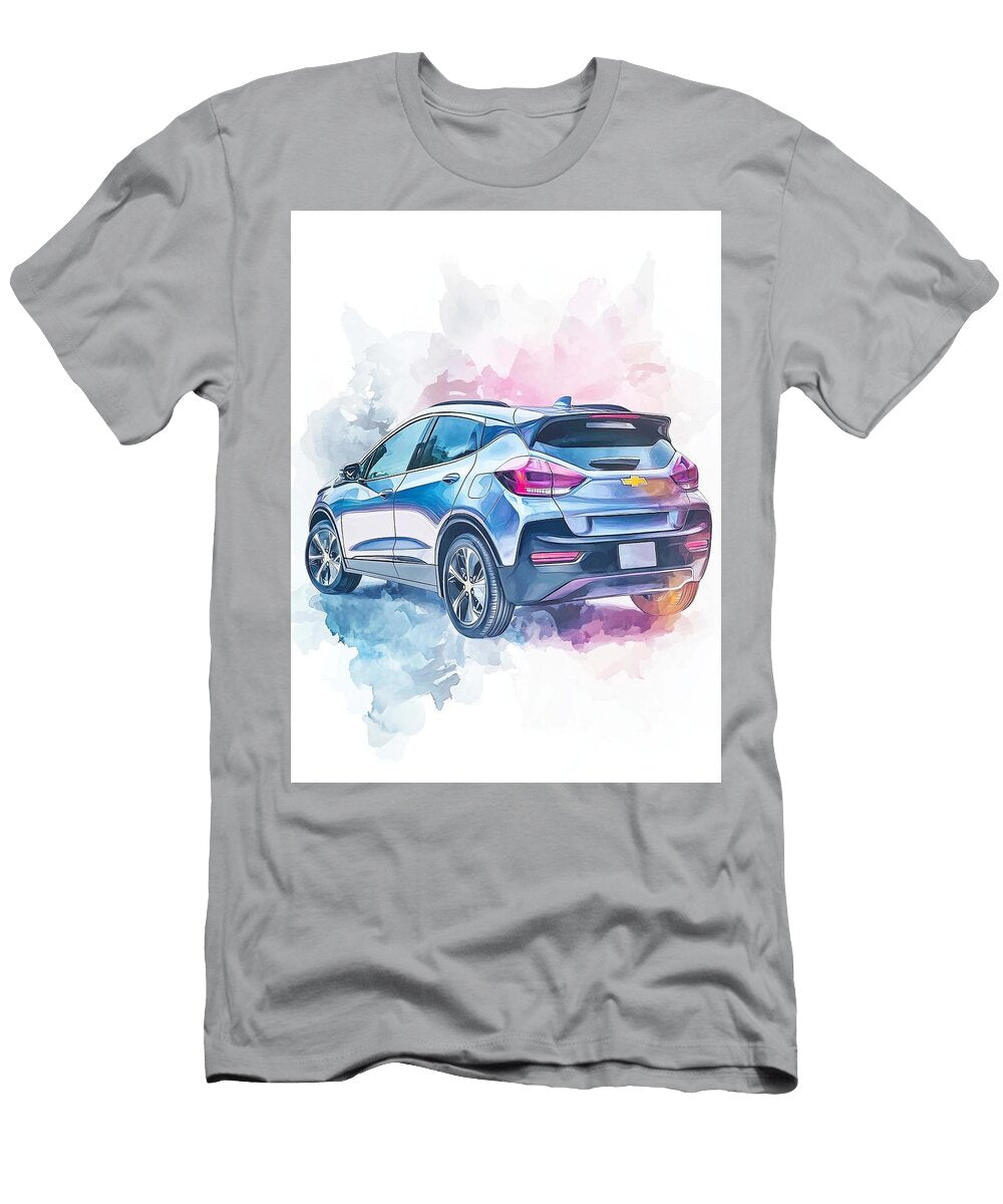 Modern Vehicle Design a Chevrolet Bolt Ev 2021 Premier Gray Hatchback Electric American Stylish Car Henry George T-Shirt