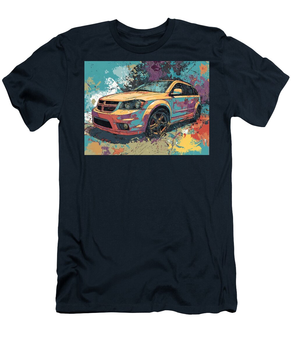 Modern Vehicle Dodge Caliber 2007 Hatchback Colorful Car Vibrant Car Art Hollie Love T-Shirt