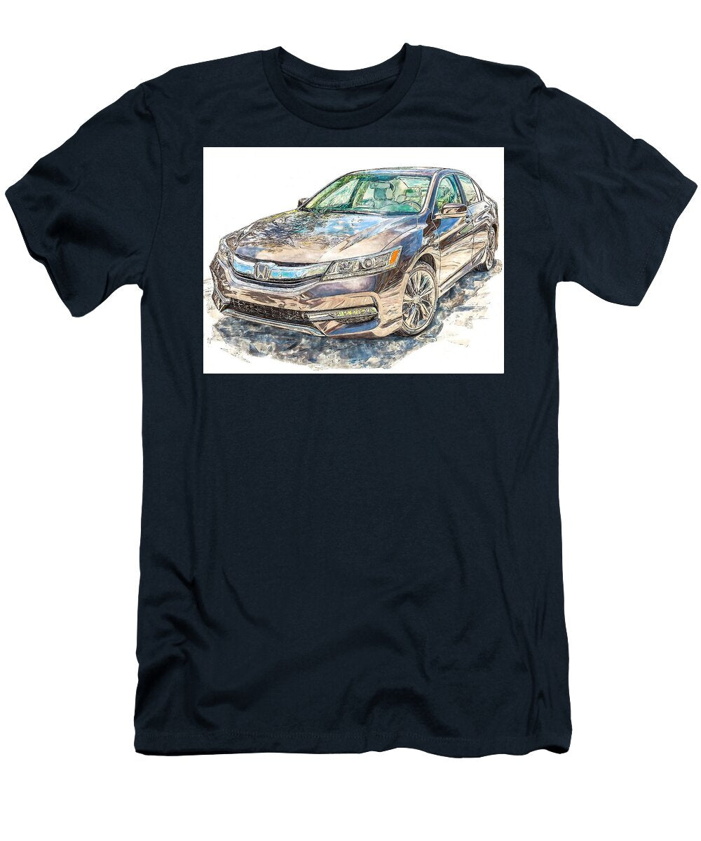 Modern Vehicle Honda Accord Plug in Hybrid 2013 Sedan Car Drawing Detailed Car Drawing Hollie Love T-Shirt