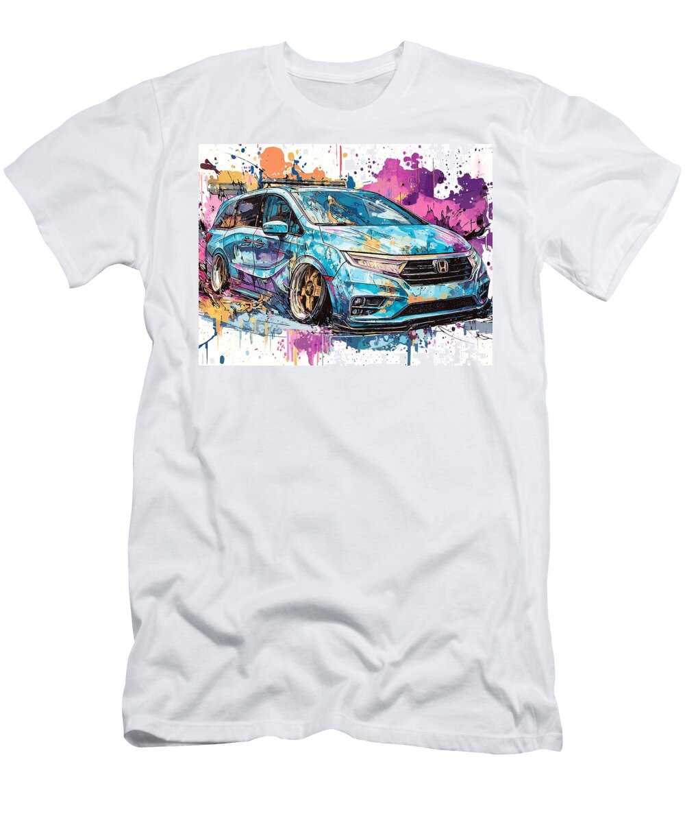 Modern Vehicle Honda Odyssey 2023 Minivan Colorful Car Vibrant Car Art Hollie Love T-Shirt