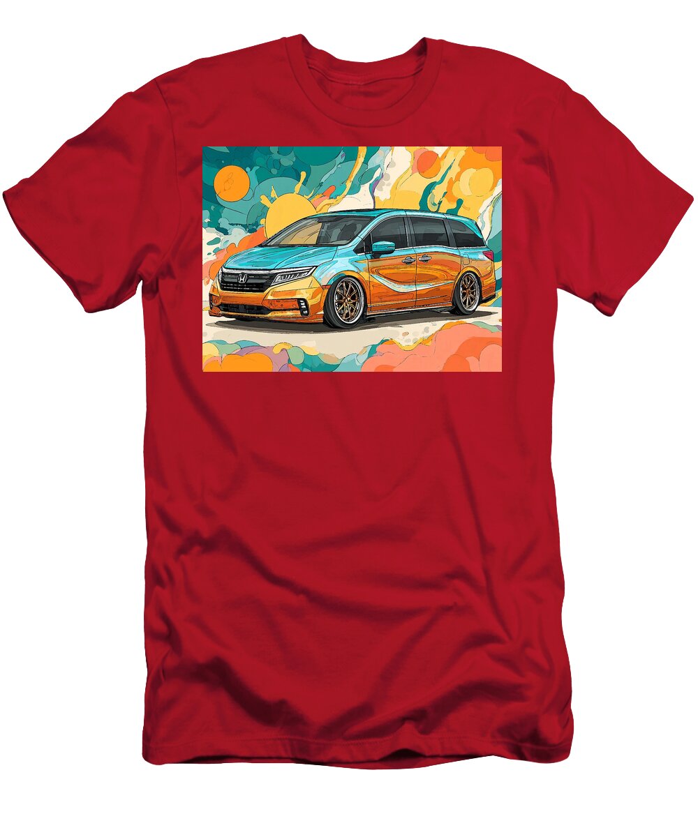 Modern Vehicle Honda Odyssey 2023 Minivan Colorful Car Vibrant Car Design Hollie Love T-Shirt