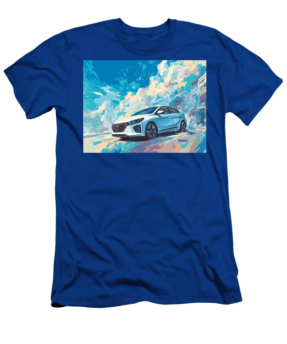 Modern Vehicle Hyundai Ioniq 2017 Hybrid Hatchback Abstract Car Abstract Modern Car Art Hollie Love T-Shirt