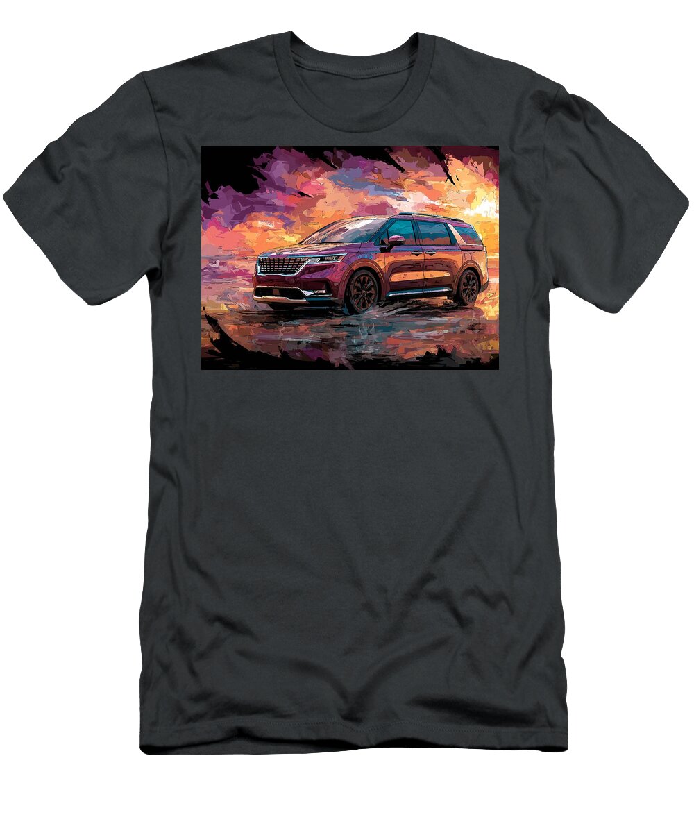 Modern Vehicle Kia Carnival 2023 Minivan Sunset Drive Stylish Suv Sunset Drive Hollie Love T-Shirt