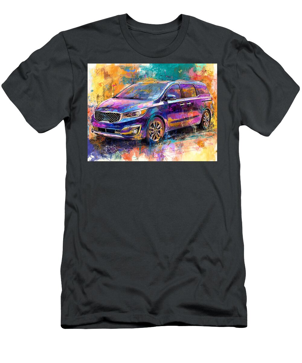 Modern Vehicle Kia Sedona 2015 Minivan Colorful Car Vibrant Abstract Car Design Hollie Love T-Shirt
