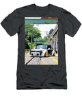 Modified Japanese Toyota Bb Open Deck Car on Train Tracks Lowell Harann T-Shirt