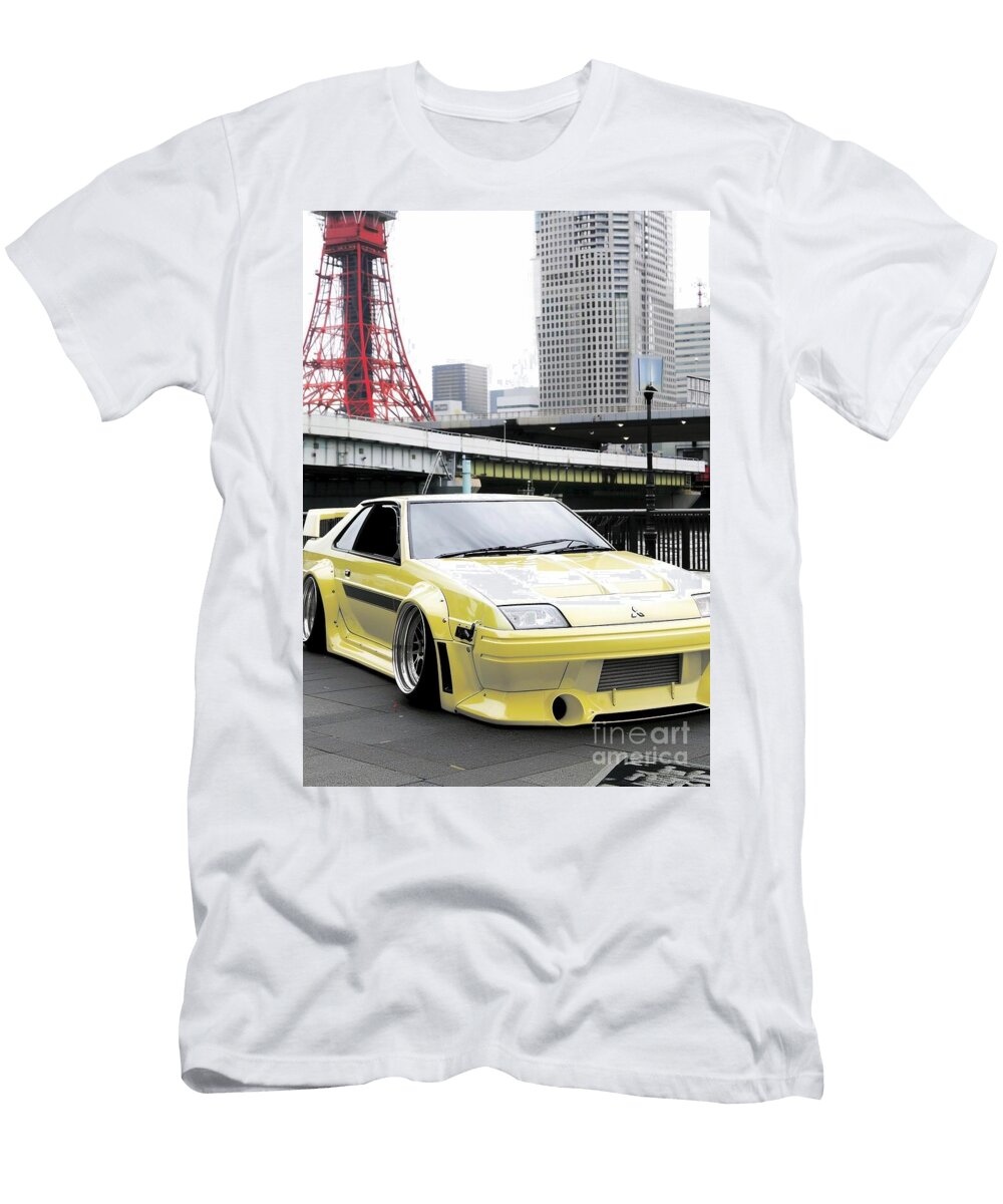 Modified Mitsubishi Mitsubishi Starion Car in Urban Setting Lowell Harann T-Shirt