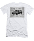 Monochrome Pencil Sketch Vehicle Caravan Minimal Auto Dodge Car Geometric Grand Clint Mclaughlin T-Shirt