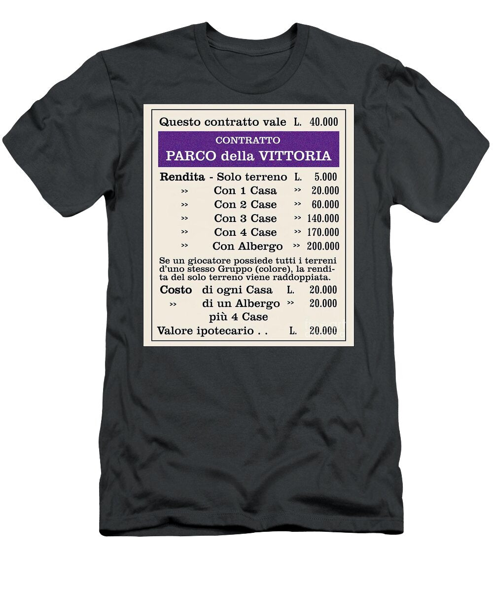 Monopoly Parco Della Vittoria Boardwalk Adams Price T-Shirt