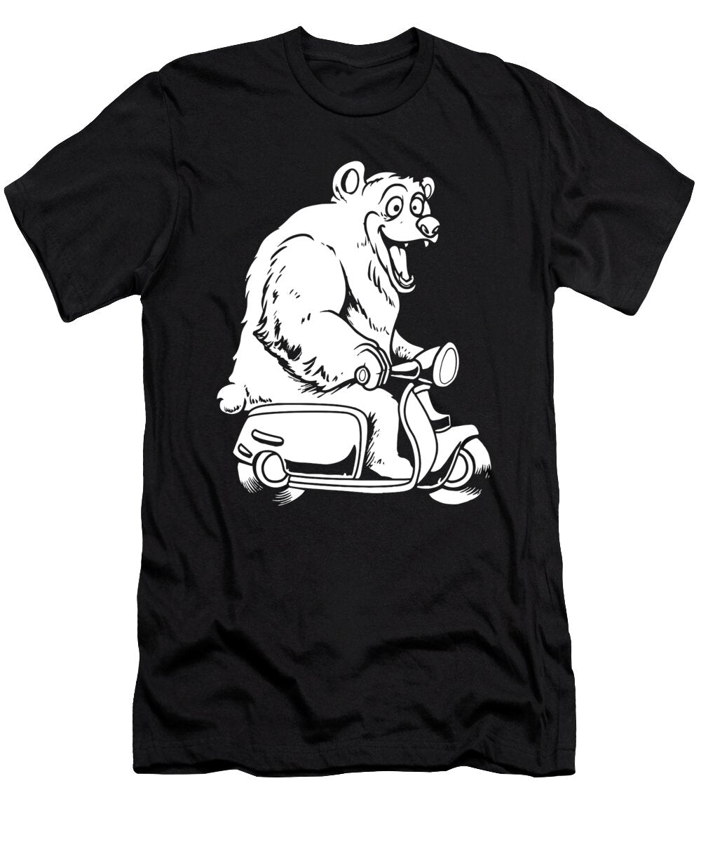 Moped Bear Motorbike Scooter Bike Crazy Squirrel T-Shirt
