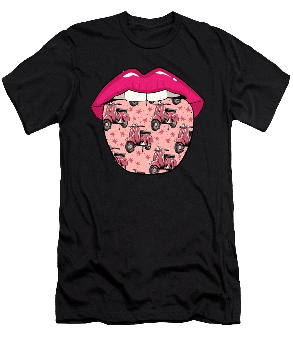 Moped Lips Motorbike Scooter Bike Crazy Squirrel T-Shirt