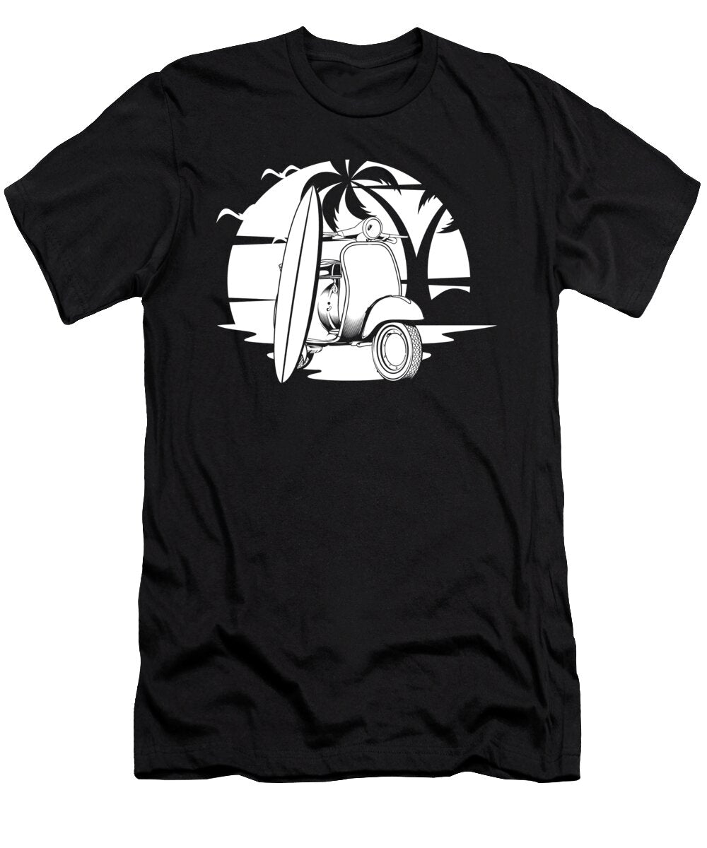 Moped Surfboard Motorbike Scooter Bike Crazy Squirrel T-Shirt