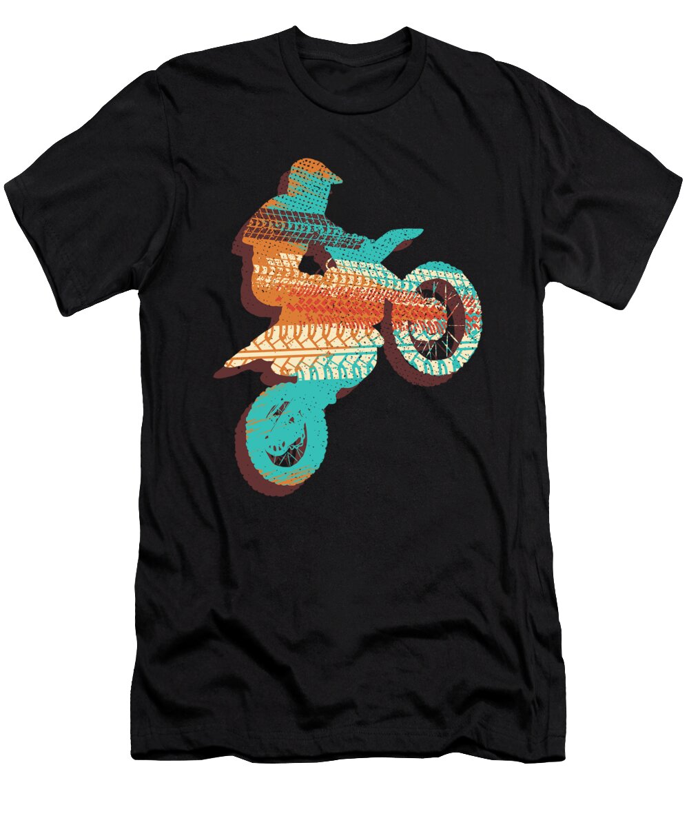 Motocross Motorbike Biker Bike Moon T-Shirt