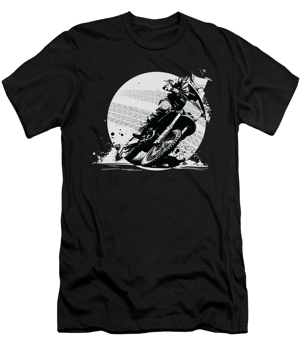 Motocross Motorcyclist Biker Bike Moon T-Shirt