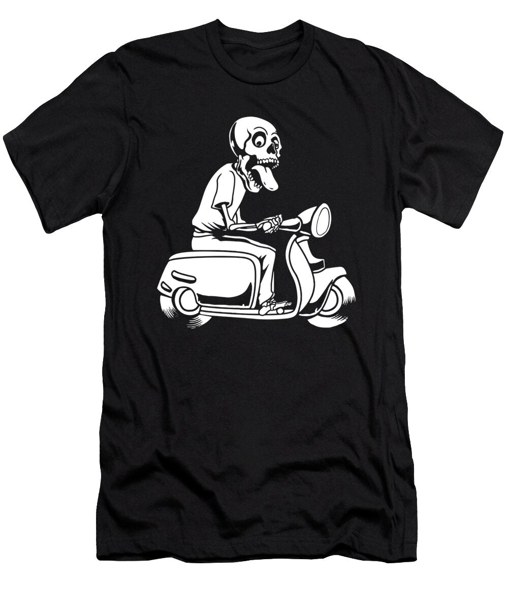 Motorbike Skeleton Moped Scooter Bike Crazy Squirrel T-Shirt
