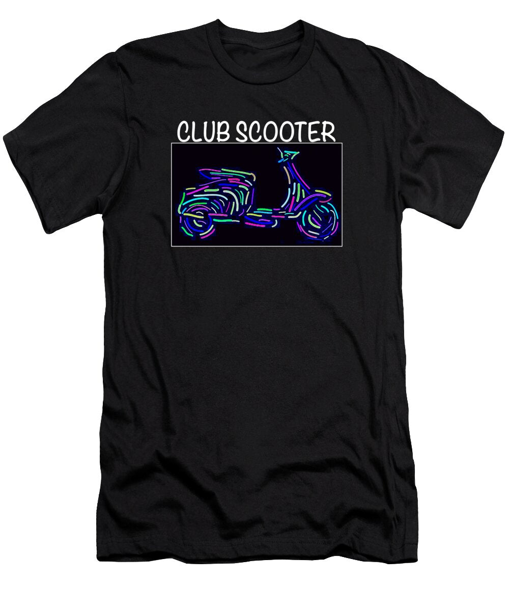 Multi Coloured Club Scooter Logo Design Douglas Brown T-Shirt