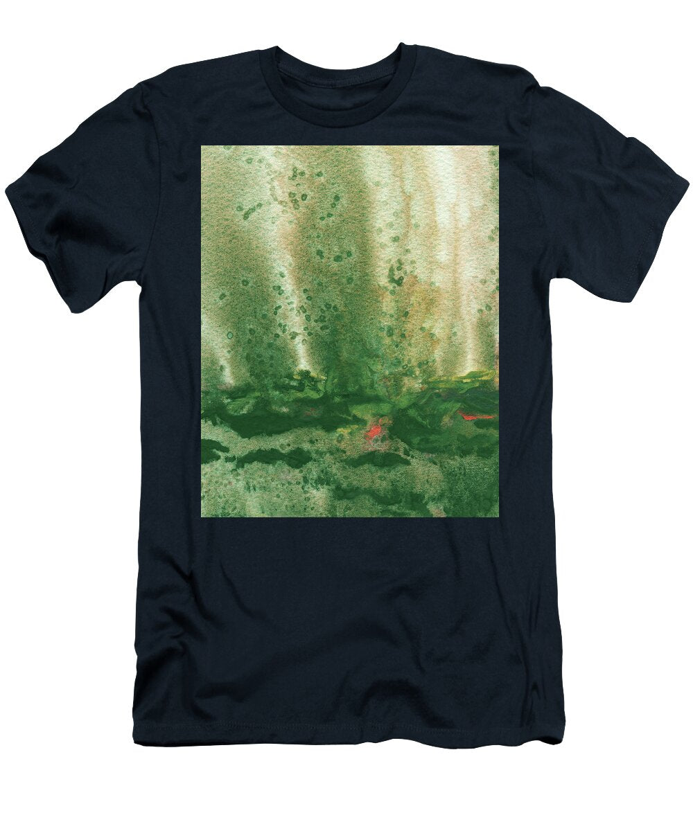 Mystic Landscape Abstract Green Watercolor Irina Sztukowski T-Shirt