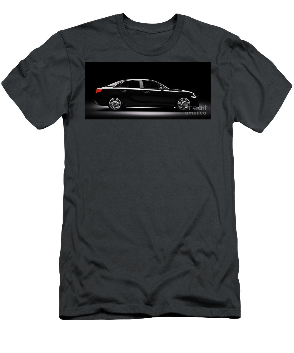 New Black Metallic Sedan Car in Spotlight Michal Bednarek T-Shirt
