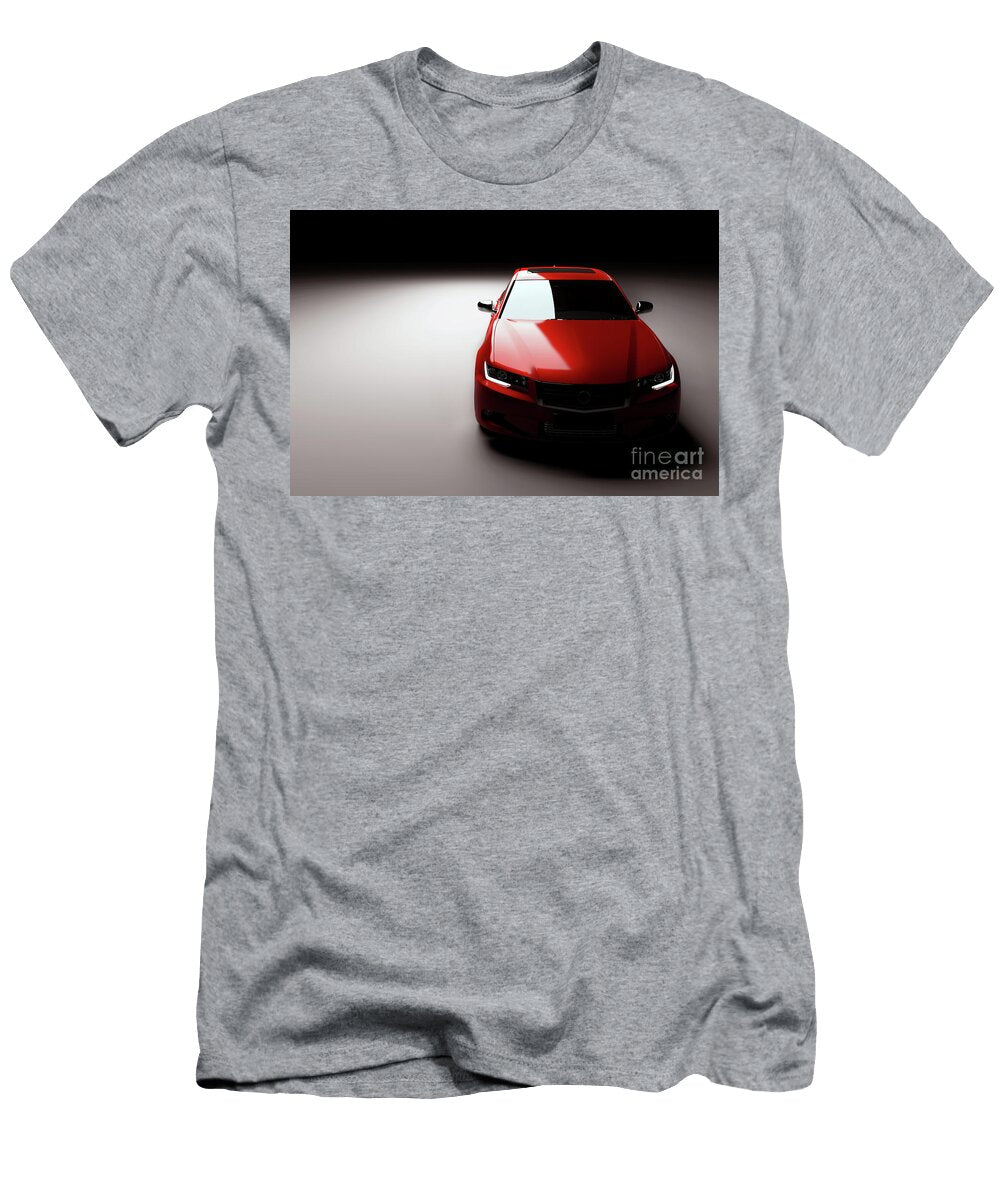 New Red Metallic Sedan Car in Spotlight Modern Desing Brandless Michal Bednarek T-Shirt